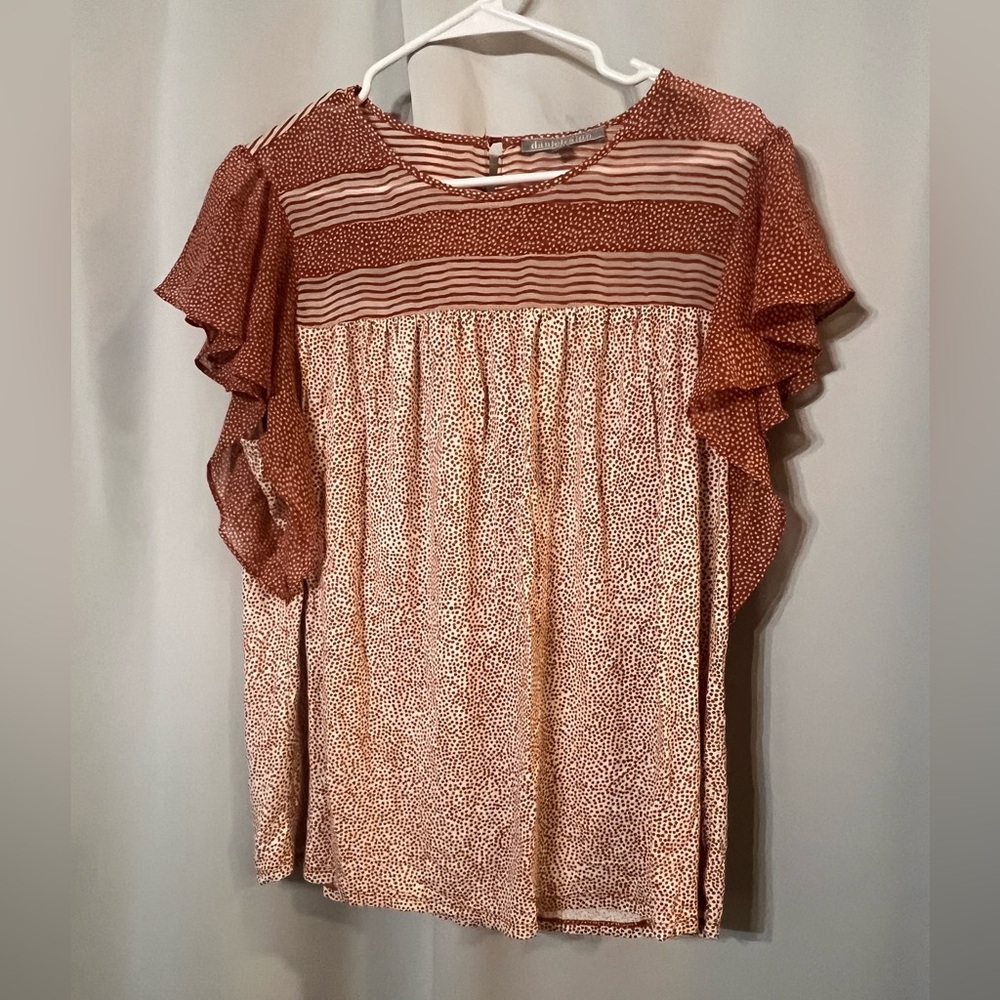 Daniel Rainn Rust and White Blouse